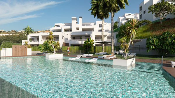 app. Arrecife - Casares Costa - Estepona
2/3/4 bed, 2/3 bad
Prijsrange €398.000,- (2/2) tot €695.000,- (penthouse)


